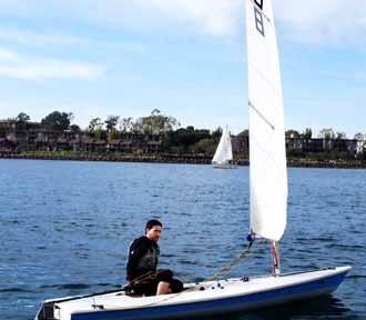 5. As the boom begins to cross the boat move your body to the new windward side. 8. Make sure your sail is trimmed properly for the new course.