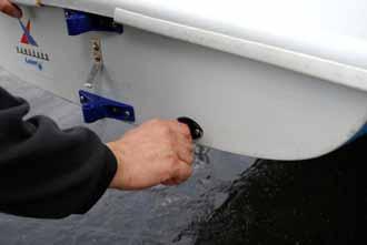 13. Remove the drain plug from the stern. 16.