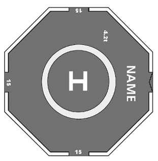 Figure 1 - Markings (Single Main Rotor Helicopters) 2.1.1 The light grey colour of aluminium may be acceptable in specific helicopter landing area applications where these are agreed with the Aviation Inspection Body.