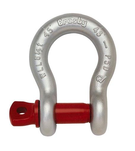 SHACKLES SHACKLES Capacities 1/3 thru 55 metric tons, grade 6. Forged - Quenched and Tempered, with alloy pins. Working Load Limit and grade 6 permanently shown on every shackle.