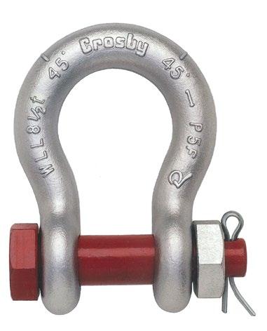 Working Load Limit and grade 6 permanently shown on every shackle. Hot Dip galvanized or self colored. Fatigue rated. Shackles 25t and larger are RFID EQUIPPED.