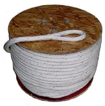 BRAIDED CABLE PULLING ROPE High force composite double braided rope with hand spliced eyes on both ends.