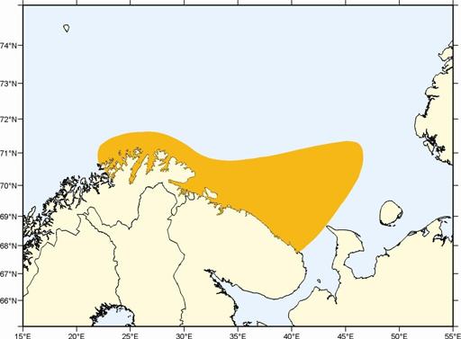 Figure 2 Distribution of red king crab in Norwegian and Russian waters However, there are still many unresolved issues.