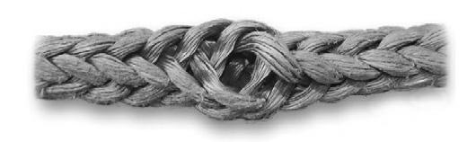 This condition of the outer filaments creates a rougher rope surface and actually helps to protect the fibers underneath.