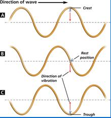 3 TYPES OF MECHANICAL WAVES: 1) TRANSVERSE - a wave that causes the medium to vibrate at right angles (perpendicular) to the direction in which the wave travels.