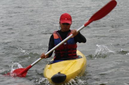 Use the power face of the paddle to gain support from the water 4