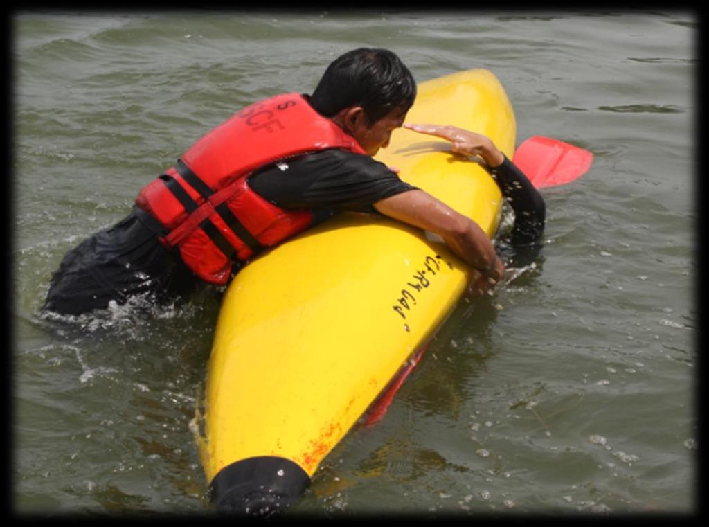 3.3 Swimmer to Kayak Rescue Swimmer to kayak rescue allows the kayaker to upright the victim s boat in a event of a capsize.