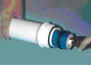 REVERSE OSMOSIS MEMBRANE REPLACEMENT: 1. Turn off the water supply to the RO system and unplug the transformer. Place the system where the membrane housing is easily accessible. 2.