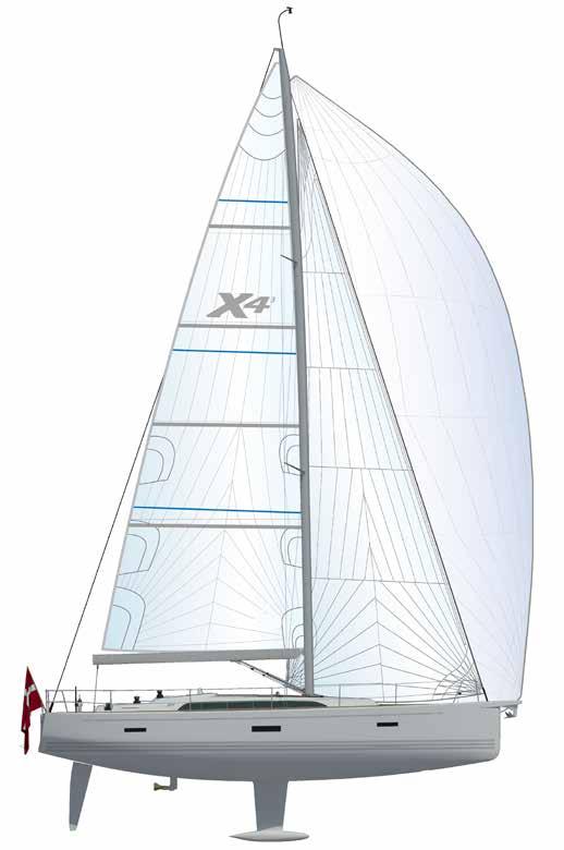X4 3 Dimensions Overall Length 12.91 m 42.4 ft Hull length 12.50 m 41.0 ft LWL 11.31 m 37.