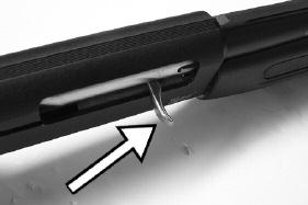 External Control Parts (cont d) Bolt Cocking Handle: The bolt cocking handle is located on the right side of the shotgun and protrudes form the bolt and is used for pulling the bolt rearward.