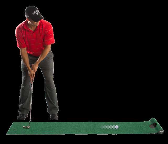 putts on the putting surface [ ] Improved backing minimizes fold/creases to promote
