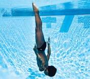 Body position is also important after entering the water. In diving, the goal is to dive straight down into the pool and create as little splash as possible.
