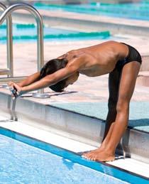 (Some regulating bodies may permit headfirst entries in water that is less than 9 feet deep if the entry is performed with proper supervision.) Kneeling Position from Poolside 1.