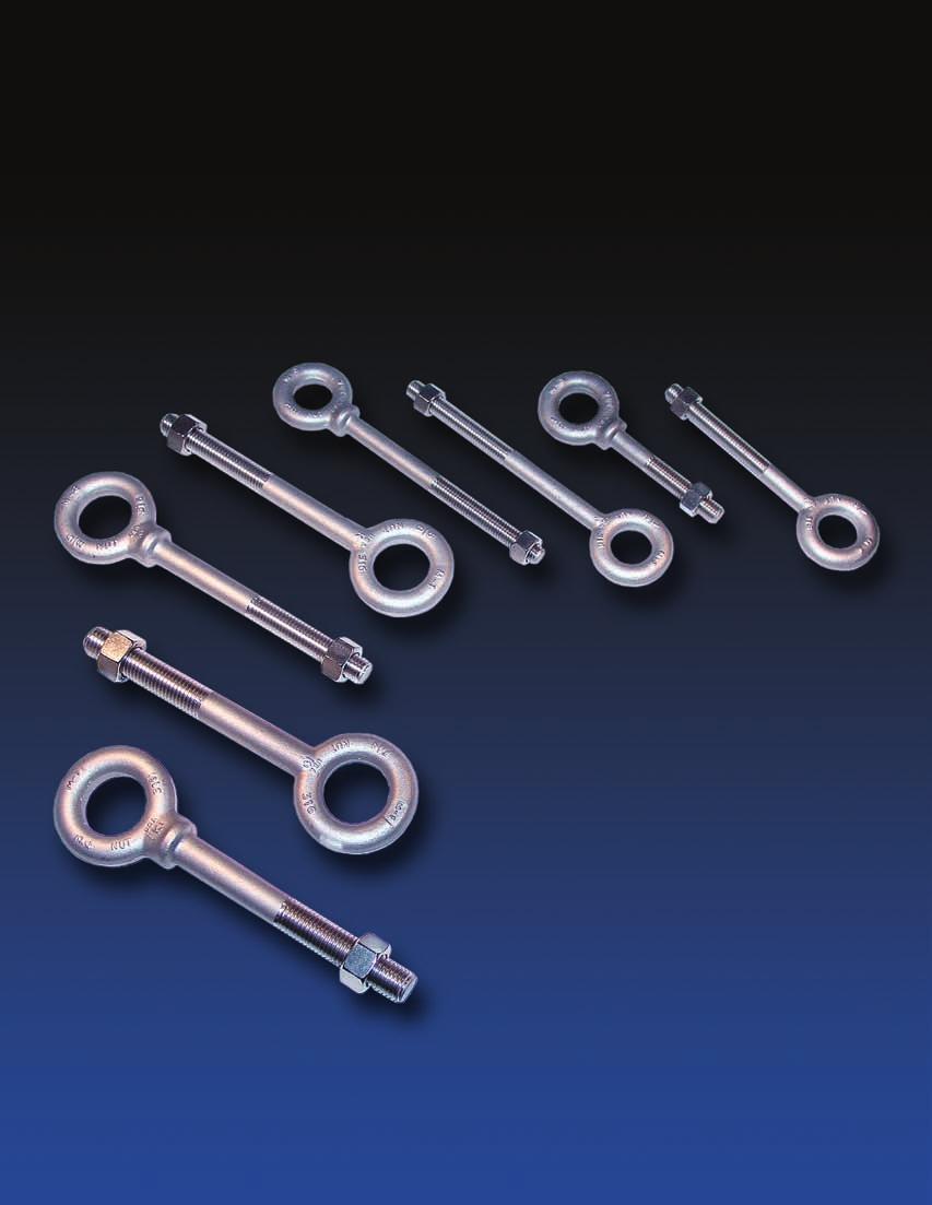 Forged Industrial Hardware NUT EYEBOLTS Available in 304 & 316 Stainless Steel In Stock / Immediate Delivery No Minimums Plain and Shoulder Pattern Available Sizes: Plain: 1/4-2 to 24 Shoulder: