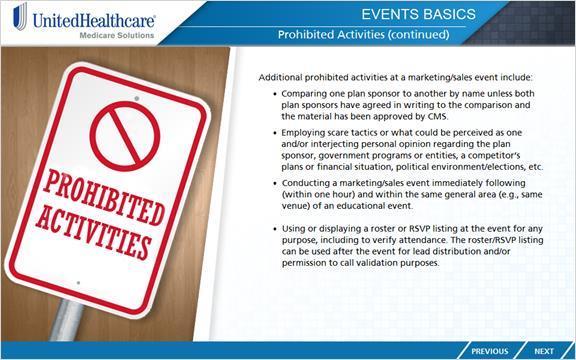 6.13 Prohibited Activities at a