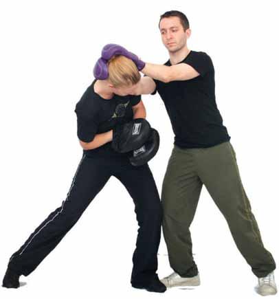 Head and arm Use the same footwork as the pivot, but pick up the opponent s head and arm, with the arm in a potential arm lock, and redirect the head in a real Short knee to combination or cross and