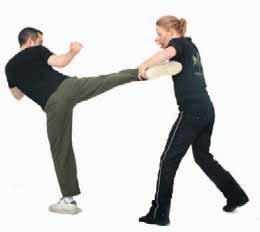 Cover Move away from the kick. Important: keep your balance neutral. Don t fold over towards the kick, or turn your back, offering him the three target jackpot of two kidneys and a spine.