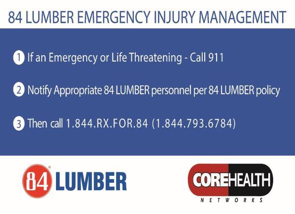 6. Fr nn-emergency/life threatening injuries, call CORE Health fr evaluatin and clinic referral and set-up The injured