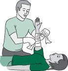First aid practice(st John Ambulance Service) If blood seeps through both dressings, remove them both and replace with a fresh dressing, applying pressure over the site of bleeding.