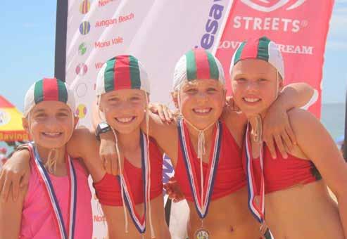 Nina tripped when it was down to the last three. Zoe (pictured right) completed the double when she won the beach sprint.