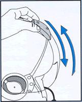 LH 050 / 150 /250 Flight Helmet Instruction Manual Page 7 of 14 Moving the outer visor: (LH 150 / 250) To lower or