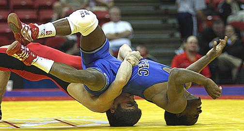 at 96 kg/211.5 lbs. Triggas defeated Jose Figueroa of Venezuela in the championship match. Eidenschink defeated Luis Roman of Mexico in the gold-medal match. The U.S.