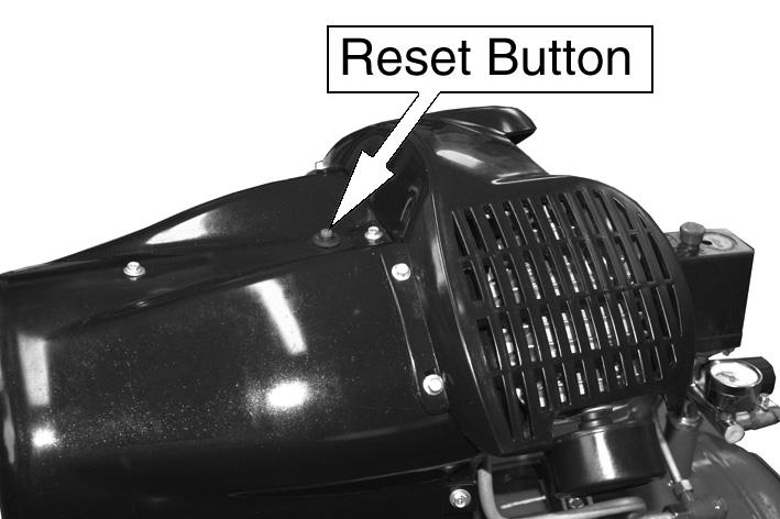 Close the drain valve when the reservoir has fully drained. RESET BUTTON This compressor has a thermal overload device.