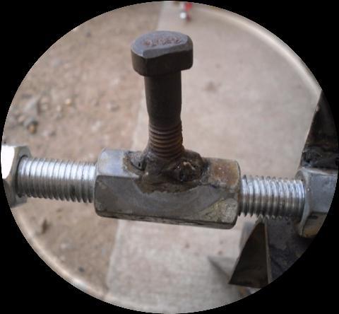 c. Assemble threaded rod Handle to Adjust