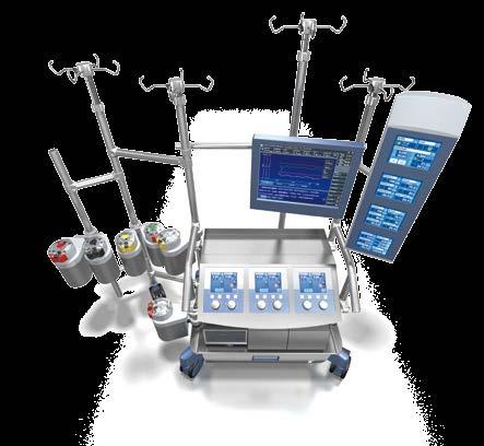 Redef ining minimally invasive perfusion solutions OPTIMIZED CONSOLE As all pump control panels are arranged in a linear, horizontal way within the shelf of the three size console, there is better