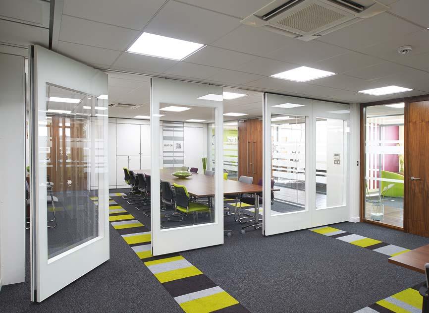 Acoustic Movable Walls Easy on the eye and easy to operate, these walls create working spaces that alter in shape to meet the changing needs day-by-day or hour-by-hour of offices, conference suites,