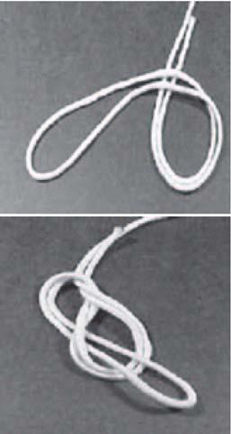 FIGURE EIGHT KNOT. This knot holds much more securely than a simple overhand knot.