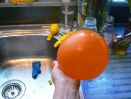 Figure 8: Refilling the balloon with included jelly cube 11.