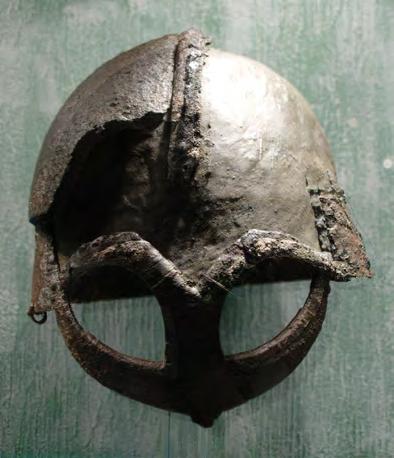 Force, angle, deflect Helmets There has only been a single find of a complete Viking helmet in Scandinavia and north-west Europe, the Gjermundbu helmet, which has greatly confused historians and