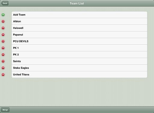 Manager Figure 1 Home Screen Figure 2 Team List Shows all teams Where you add new teams Set a team roster and add new
