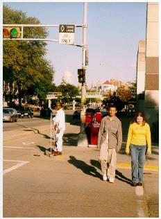 FHWA Chapter 8. Pedestrian Crossings A pedestrian crossing is defined as any location where the pedestrian leaves the sidewalk and enters the roadway.