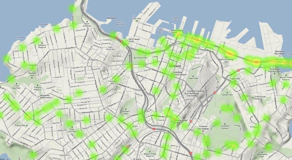 Waitemata area Average rating for this area (Random sample, n=18) Top 3 Box (8-10) Mean Score 14% 5.4 Areas in green indicate routes cycled.