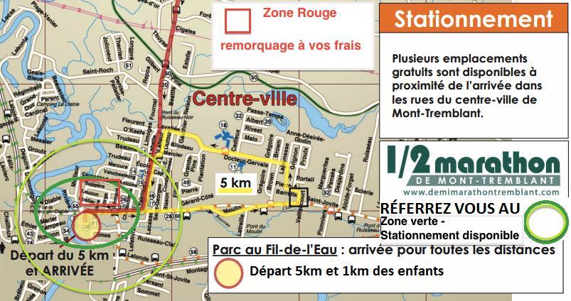 TRANSPORTATION TO THE 21.1km START Shuttle service towards the Mont-Tremblant Casino Leaving the event site between 7:00 and 7:45 (Last departure at 7:45, no exception; travel time 25 min.