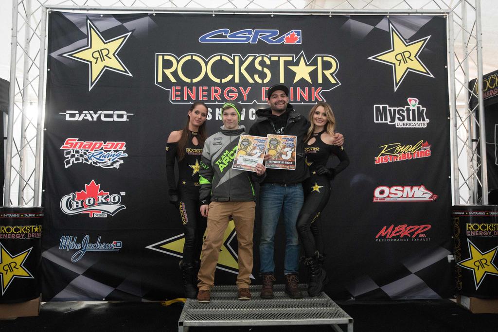Cat) from Ayr, ON Suay Sport 600 Podium: 1 #117 Isaac St.Onge (St.Onge Ski-Doo) from Barrie, ON.