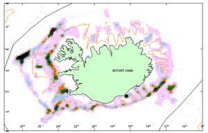 Spatial scale of impact Iceland provides detailed data on the location of fishing effort.