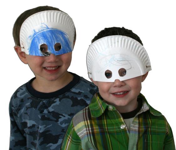 Use the hole punch to make a hole on each side of the mask.
