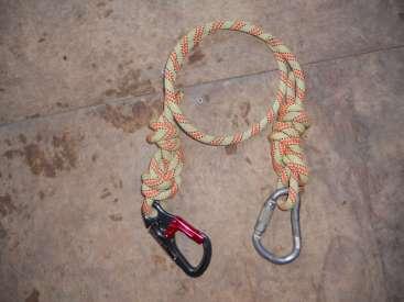 Gravity loaded boa karabiner attached to trolley. Double figure of 8s for the descent and safety rope clipped in to the boa karabiner. Gri Gri threaded with the descent rope.