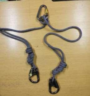 Set up the belay rope for the participant if using a platform on a pole or exposed tower, using an Italian hitch in a Steel HMS Tri action karabiner through an eye bolt.