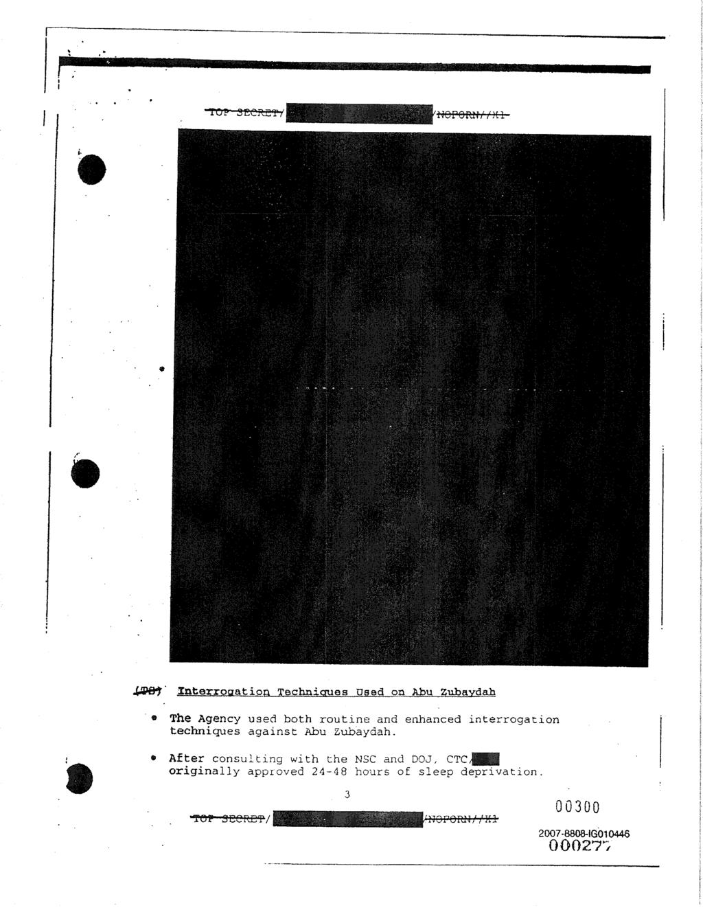 421e/' Interroaation Techniques used on Abu Zubavdah The Agency used both routine and enhanced interrogation techniques against Abu