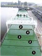 2.2.3 Positioning of a pontoon hatch The positioning of pontoon hatch covers is achieved by tapered pins (centre-punches) at the side of the cover, fitting into holes in the coaming toprail.