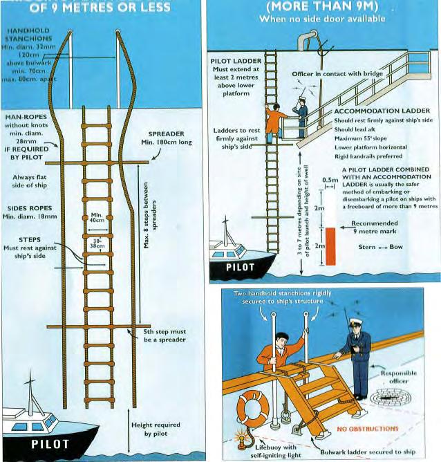 -Pilot ladder A pilot ladder is a rope-ladder, with flat steps, and spreaders, to prevent turning of the ladder.