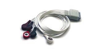 Disposable ECG  2, Spectrum, Passport 8, Passport 12, Passport 12m, Passport 17m, T1 3 Lead Disposable ECG Snap Lead Wires - 24"