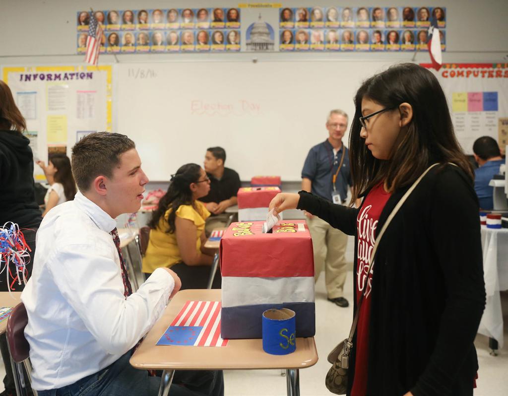 In light of the 2016 presidential election, several Harlandale ISD campuses held mock presidential elections to get students excited about voting.