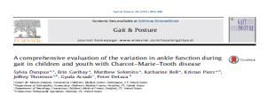 Literature Sources Our experience in the assessment of 68 patients with CMT using comprehensive motion measurement techniques Õunpuu et al., Gait and Posture, 2013.