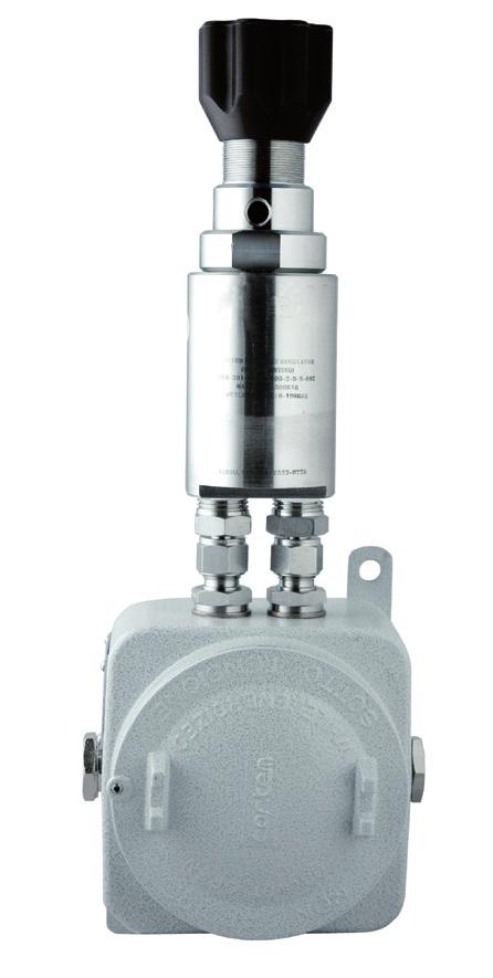 XHR-301 SERIES - LOW FLOW ELECTRIC AD STEAM HEATED REGULATOR PISTO SESED FOR OUTLET COTROL TO 150 BAR / 2175 PSI ATEX certified to EEx d IIC T3 Dual, independent, 100 W heaters for pre heat and