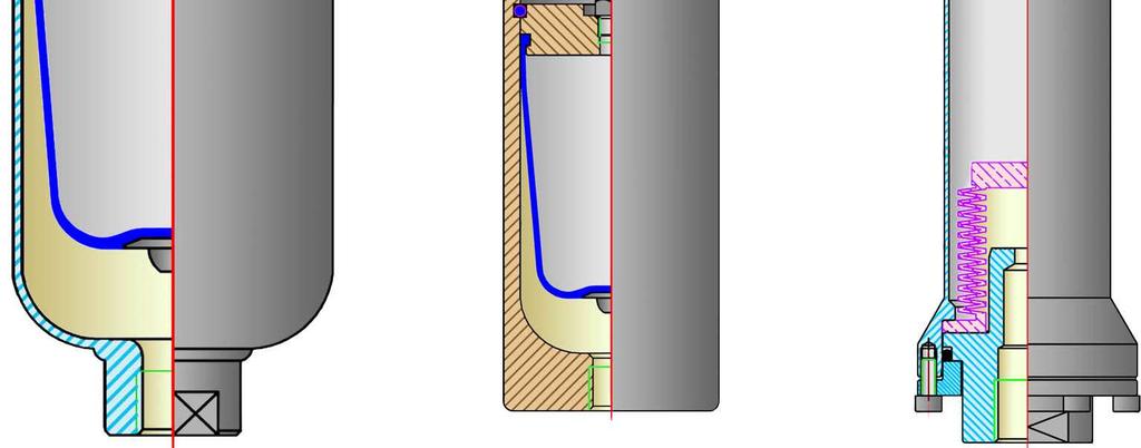 The inflating gas pressure of the dampener will be called P 0. In all pulsation dampeners there is an element to isolate the gas from the circuit liquid; its main function being to avoid gas leaks.